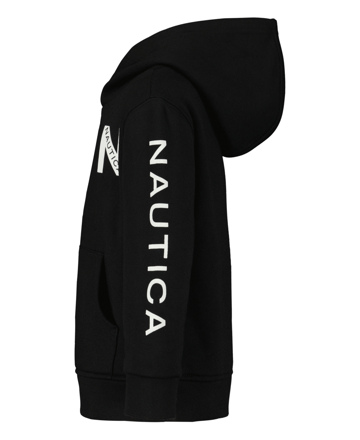 Nautica Boys 8-20 Long Sleeve Pull-on Hooded Sweatshirt In Black