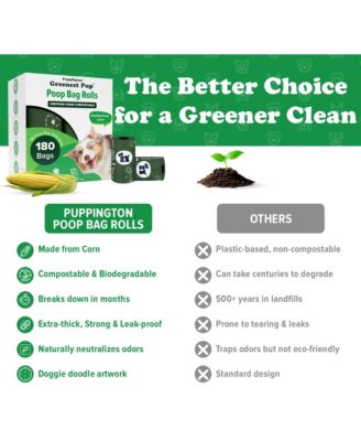 Compostable Dog Poop Bags, 270 Bags, Basil Green