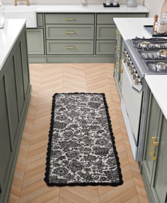 Crochet Border Cotton Runner Rug, 20" x 60"