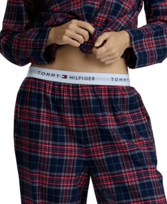 Women's 2-Piece Notch Collar Flannel Set