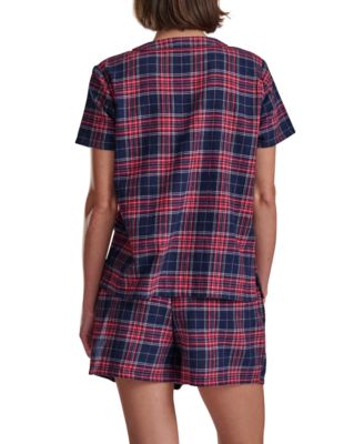 Women's 2-Piece Plaid Flannel Boxer Set
