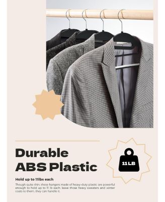 16.3 Inch Heavy Duty 50 Pack Plastic Hangers