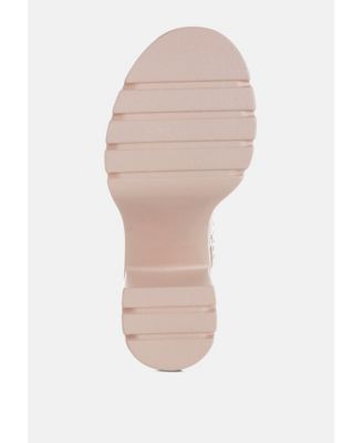 Womens Nambo Stud Embellished Block Heel