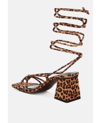 Womens Piani Leopard Print Square Toe Heels