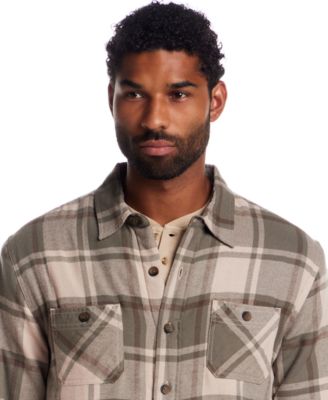 Men's Sherpa-Lined Flannel Shirt Jacket