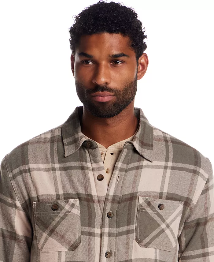 Men's Sherpa-Lined Flannel Shirt Jacket - thumbnail 3