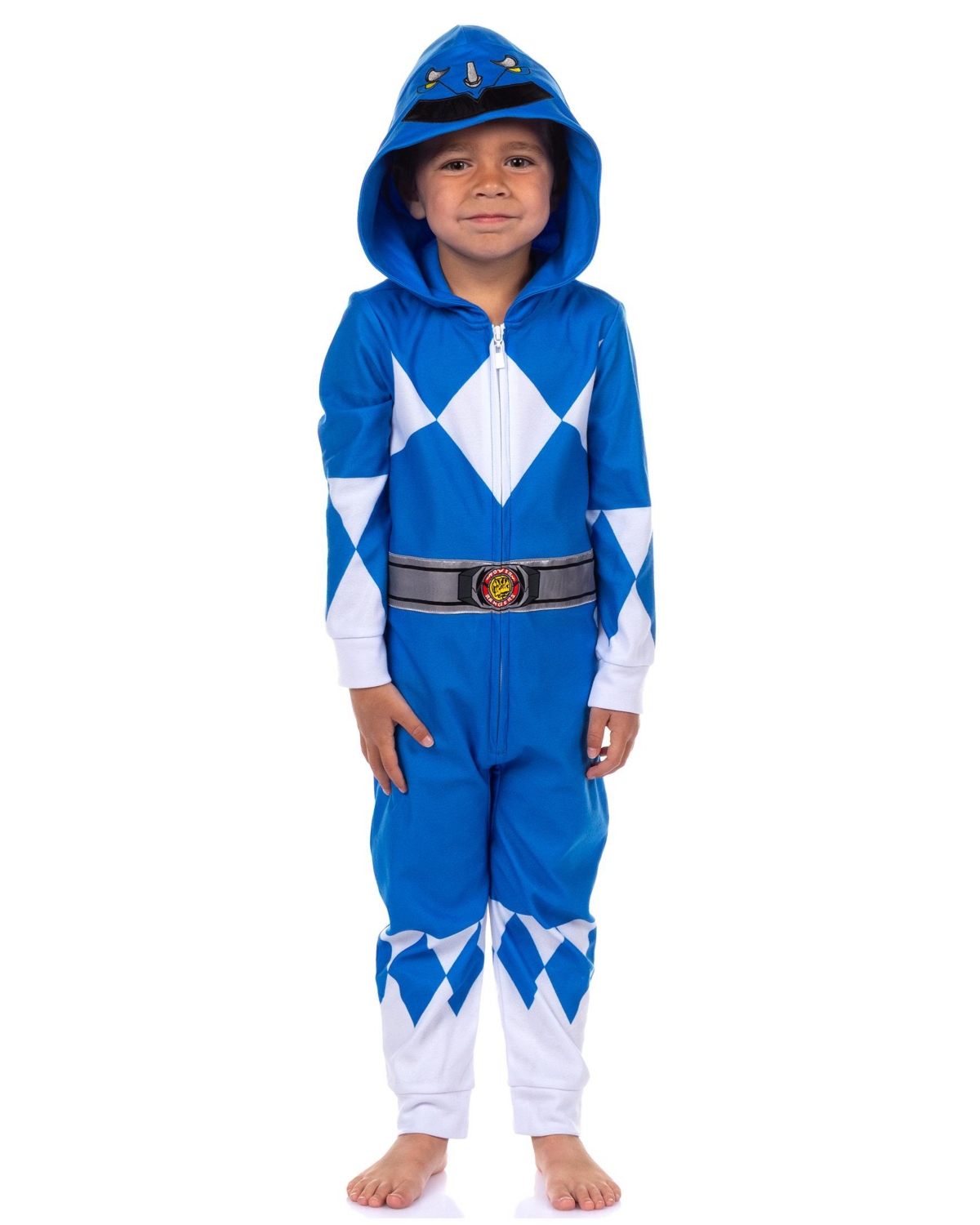 Power Rangers Character Toddler Boys' One Piece Hooded Sleep Pajama Union Suit Sleepwear Lounge