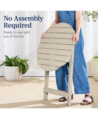 3-Piece Acacia Wood Bistro Set, Folding Patio Furniture w/ 2 Chairs, Table