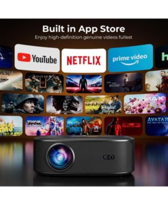4K Projector with Wifi and Bluetooth, ELEPHAS Outdoor Movie Projector with NETFLIX/Prime Video/YouTube Built-in, 100,000+ Apps Supported