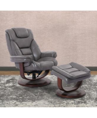 Monarch - Ice Manual Reclining Swivel Chair and Ottoman
