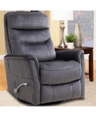 1 Pc. Capri Charcoal Polyester Articulating Headrest 360° Swivel Glider Recliner