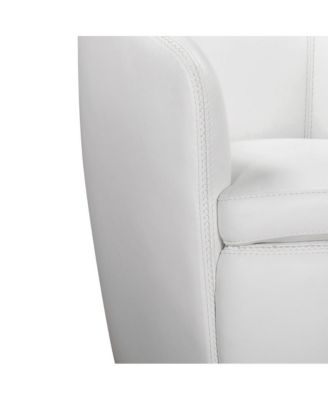 Snow 100% Italian Leather Swivel Club Chair Two Pack