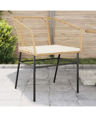Garden Chair Brown PE rattan Standard Ergonomic Garden Chair
