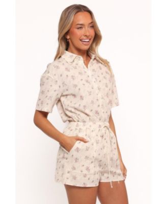Women's Calypso Romper - Cream Pink Floral