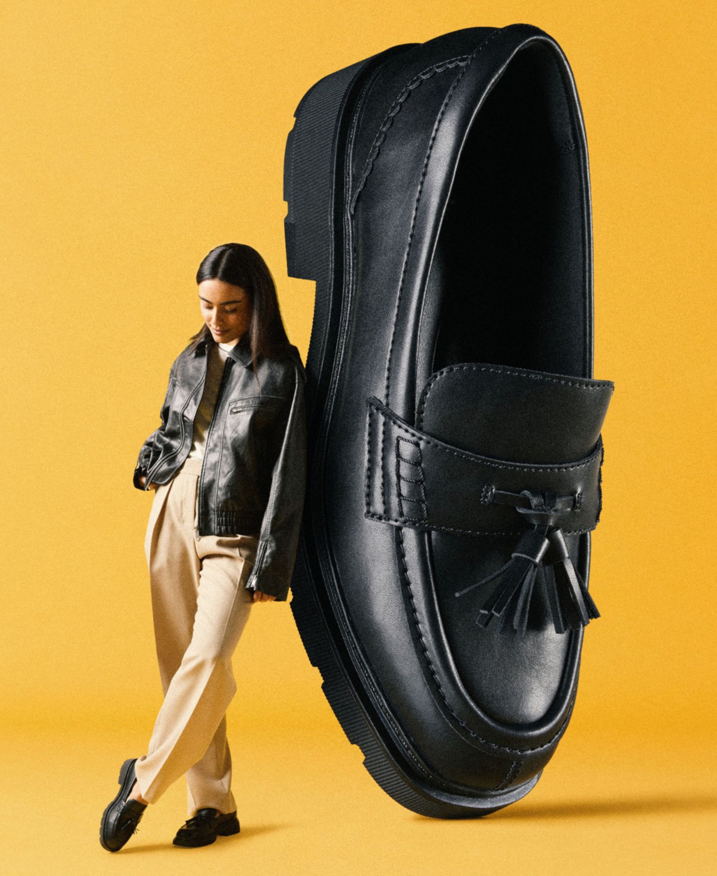 Женские туфли Clarks Lauryl Tassel Slip-On, цвет: Чёрный кожаный — фото 4
