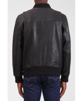 Men's Genuine Leather Bomber Jacket