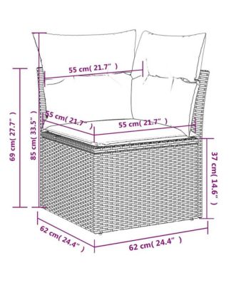 Garden Sofa Brown and Cream White
