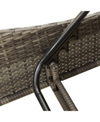 Sun Lounger Grey PE rattan 23.6 x 80.7 x 28.7 in