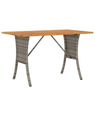 Patio Sofa 3-Seater with Cushions&Table Gray Poly Rattan