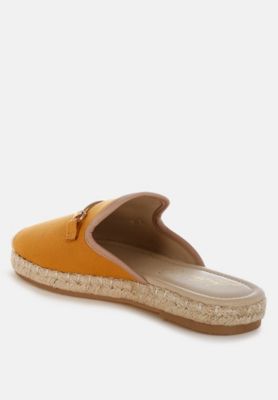 Womens Nazaya Horsebit Detail Espadrilles Mules