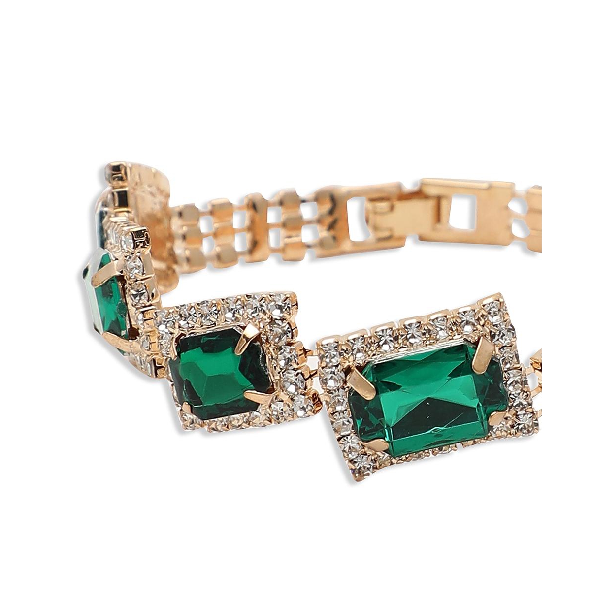 Sohi Party Stone Statement Bracelet In Gold