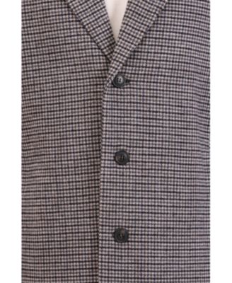 Men's Houndstooth Faux Wool Top Coat