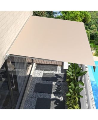13'x10' Manual Retractable Awning Sun Shade, Patio Awning Canopy