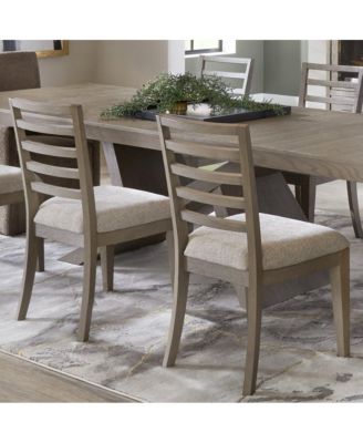  2 Pc  Wood  Ladder Back Design  Dining Chair