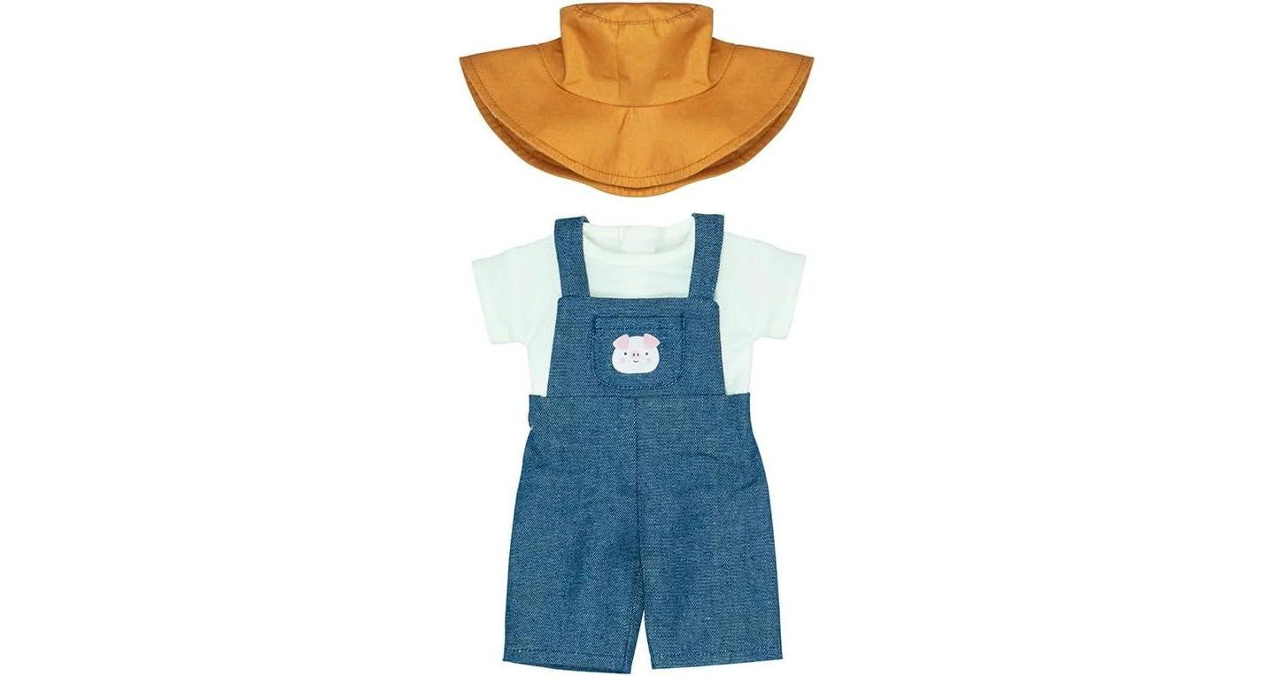 Детские куклы MINILAND Careers 15" Farmer Doll Outfit with Overalls and Hat, Ages 10+, цвет: Синий разноцветный — фото 1
