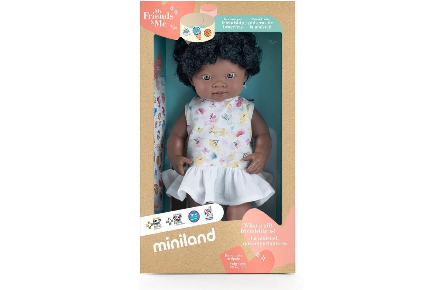 Детская кукла MINILAND My Friends & Me African Baby Girl 15" Anatomically Correct Baby Doll, Ages 10 Months+, цвет: Dark Skin — фото 3