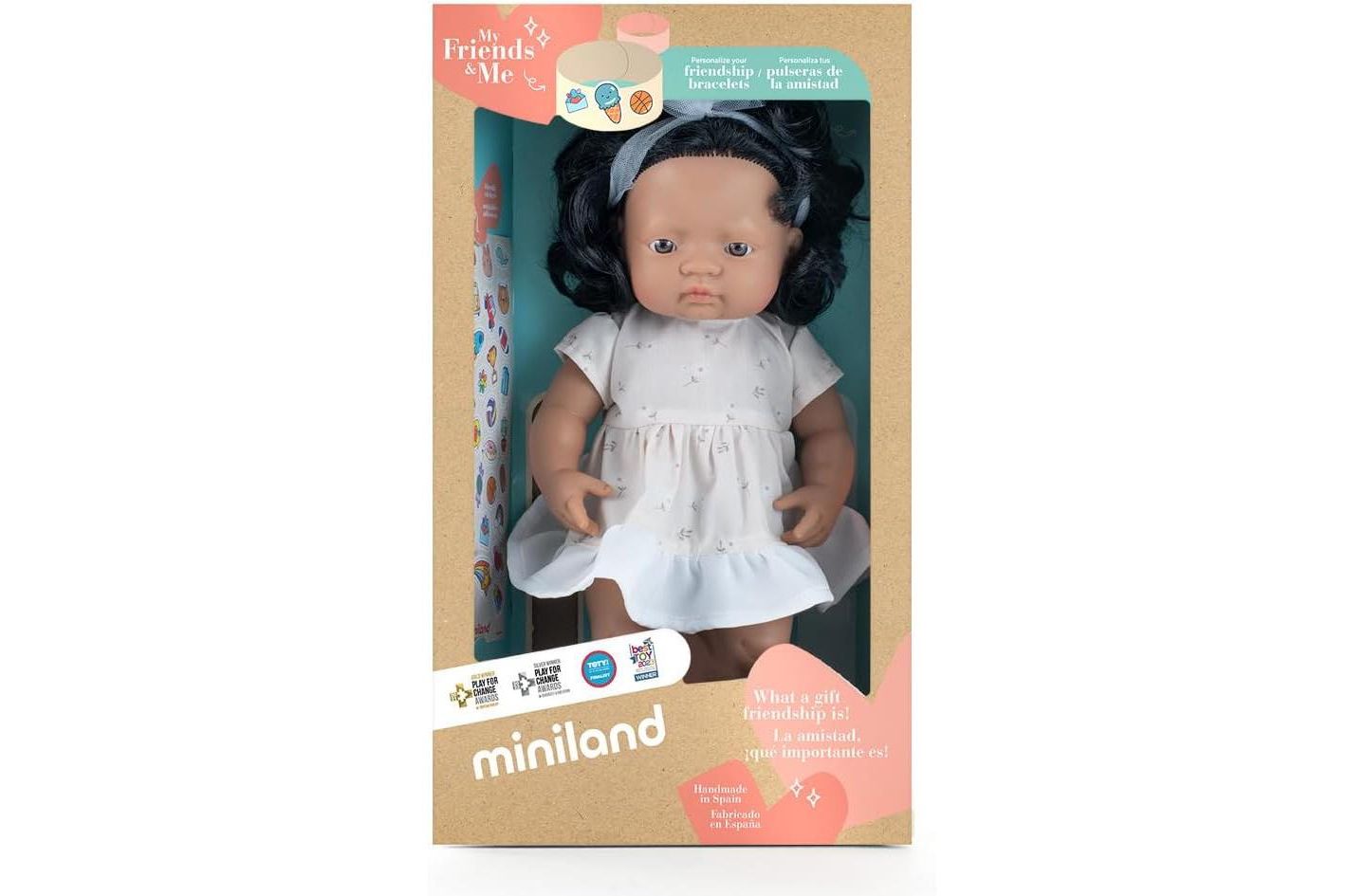 Детская кукла MINILAND My Friends & Me 15" Anatomically Correct Articulated Baby Doll, Ages 10 Months+, цвет: Dark Skin — фото 4