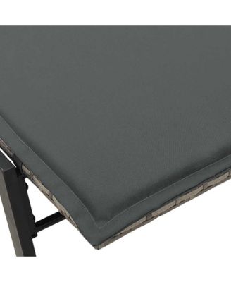 Sun Lounger Grey PE Rattan, Powder-Coated Steel Adjustable