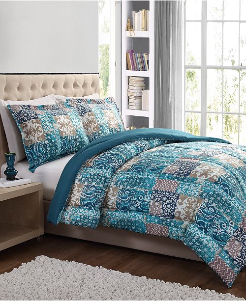 Pem America CLOSEOUT! Painted Patchwork 2-Pc. Twin Comforter Set - Bed in a Bag - Bed & Bath ...