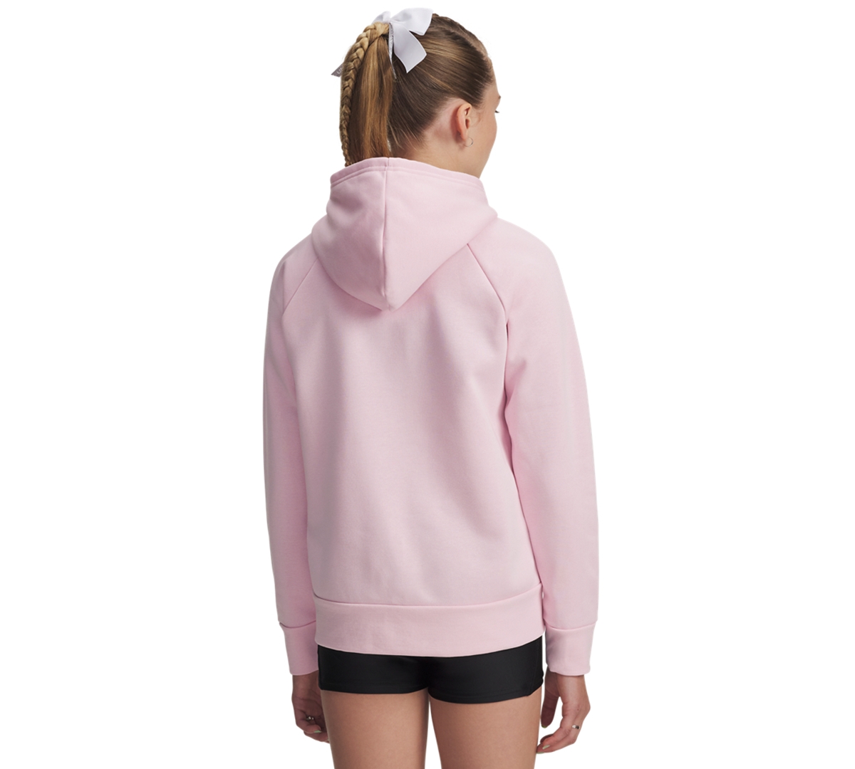 Under Armour Girls 6-16 Rival Long Sleeve Shimmer Hoodie In Pink