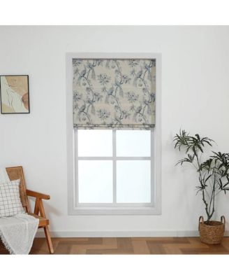 Peacock 100% Blackout Dual Layered Pull-Down Roman Shade for Windows
