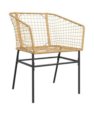 Garden Chair Brown PE rattan, powder-coated steel Standard