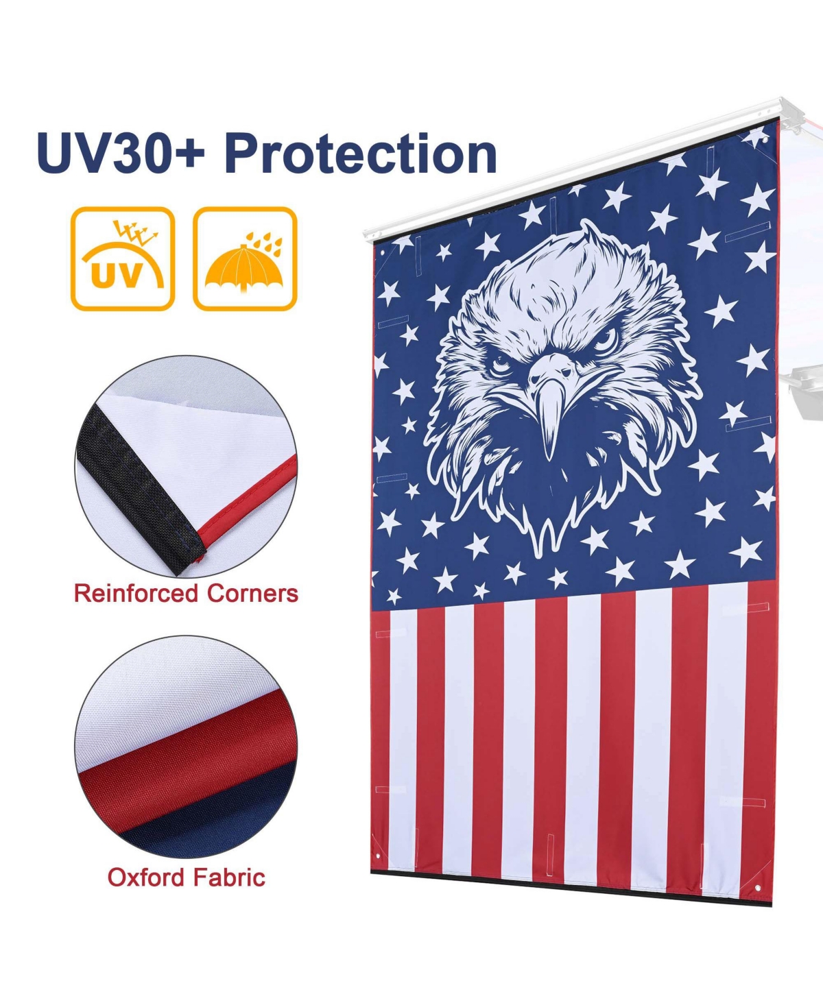 Yescom 4.4x6.6 Ft Vehicle Awning with Eagle Side Wall Roof Rack Pull-Out Sun Shade Camp