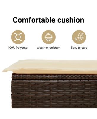 Garden Sofa Brown and cream white PE rattan 2-seater Modular