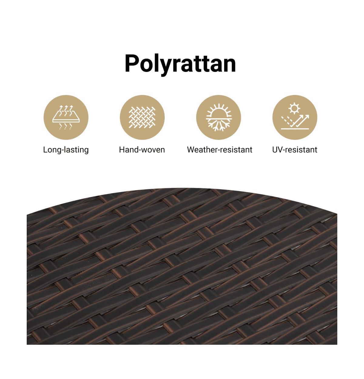 Garden Sofa Brown Poly Rattan 2-Seater Removable Covers