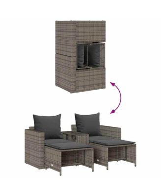 Garden Sofa Set Grey, Dark Grey