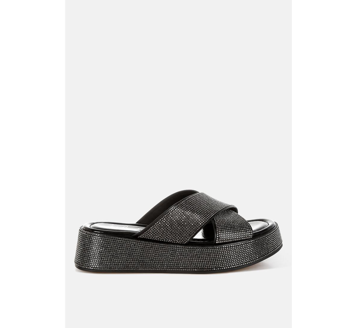 London Rag Adena Rhinestone Embellished Flatforms Women