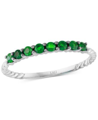 Sapphire Stack Ring 13 ct tw in 14k White Gold - Emerald WG 713$