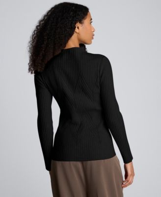 Women's Large Chevron Stitch Long-Sleeve Sweater