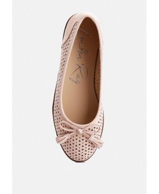 Womens Pacer Perforated Leather Ballerinas