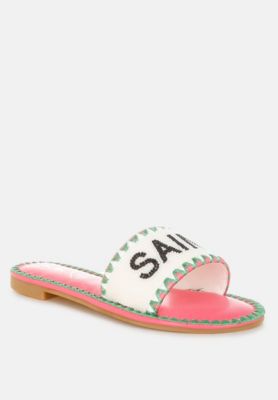 Womens Getaway Beaded Flat Slip Ons