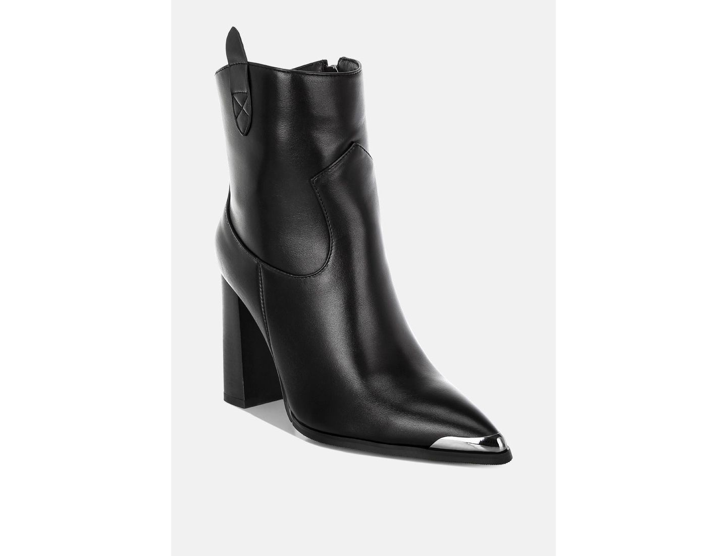 Женские ботинки London Rag Hatter Pointed Toe Faux Leather, цвет: Чёрный гладкий — фото 3