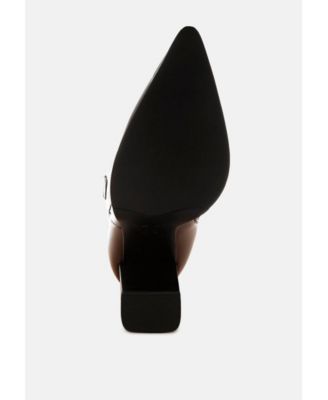 Womens Hatter Pointed Toe Faux Leather Boots