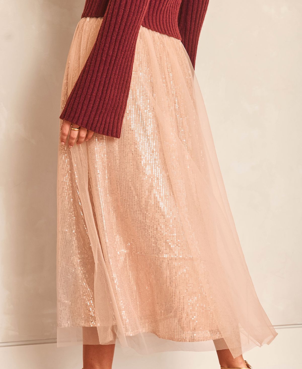 Cupshe Women's Twinkle All Night Pink Maxi Skirt