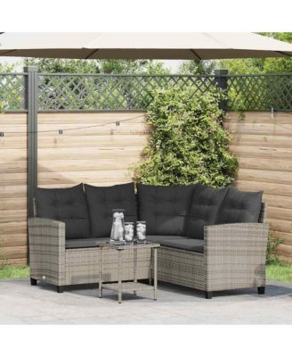 Garden Sofa Gray, Dark Gray PE rattan Medium Adjustable Feet