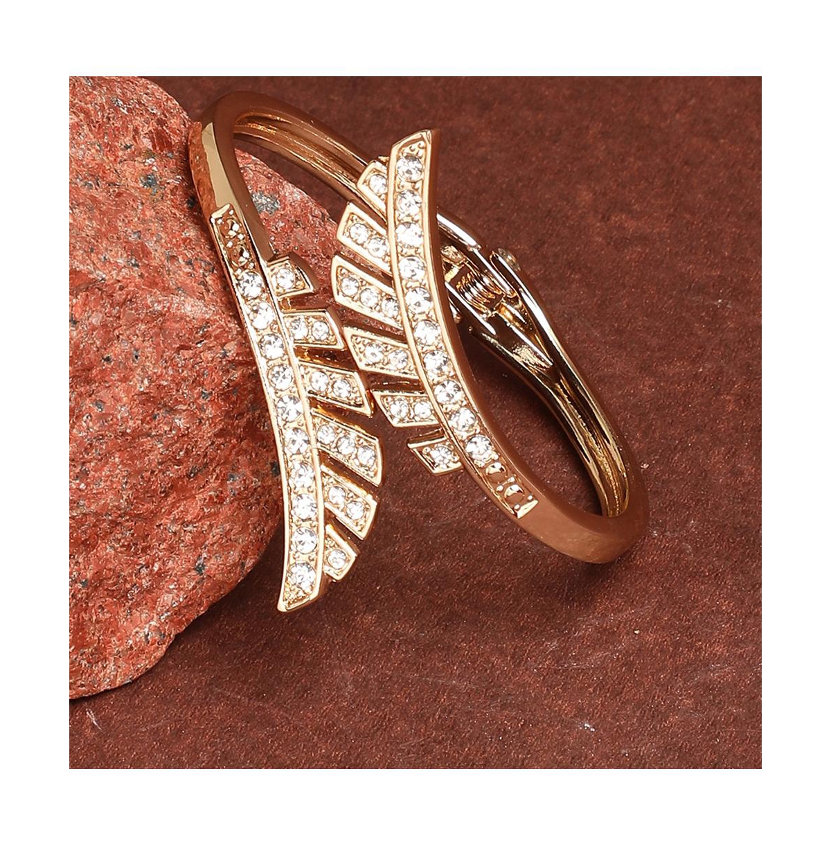 Sohi Women's Gold Leaf Wrap Bracelet In Gold